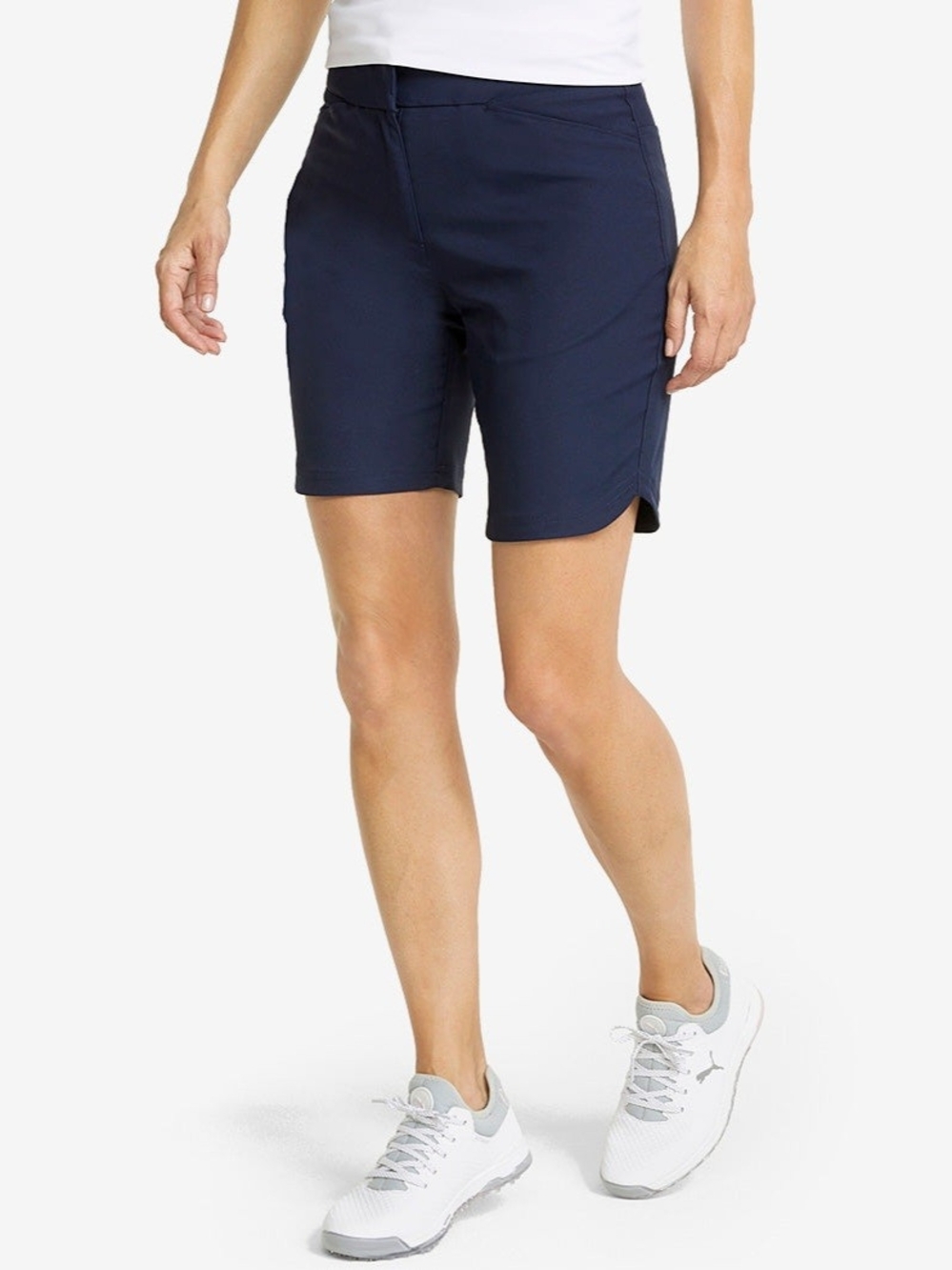 NWT PUMA Women's Bermuda Golf Shorts XXL Navy DryCELL UPF 50+ Stretch Travel